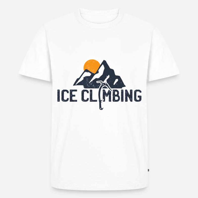 Eisklettern Eiskletterer - Männer Premium Bio T-Shirt - Weiß