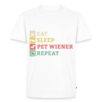 Teckel Teckel Propriétaire du teckel viennois - T-shirt Premium bio Homme - blanc - Devant - Nico (187cm)