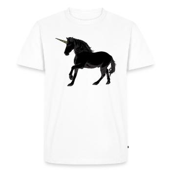 Licorne sauvage, le noir rare - T-shirt Premium bio Homme - blanc - Devant - Nico (187cm)