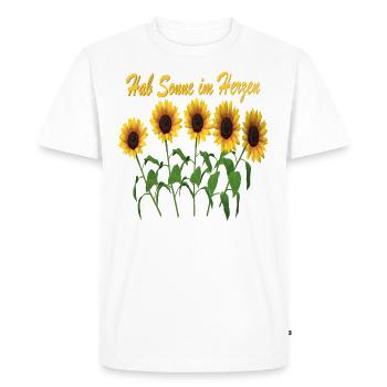 Sunflower Desgin - Men's Premium Organic T-Shirt - white - Front - Nico (187cm)