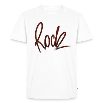 Inscription rock foncé rock ROCK - T-shirt Premium bio Homme - blanc - Devant - Nico (187cm)
