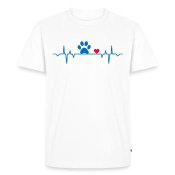 pet pets paws heartbeat heartbeat - Men's Premium Organic T-Shirt - white - Front - Nico (187cm)