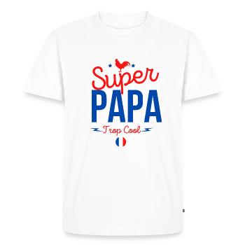 Super Papa - superpapa- super papa - T-shirt Premium bio Homme - blanc - Devant - Nico (187cm)