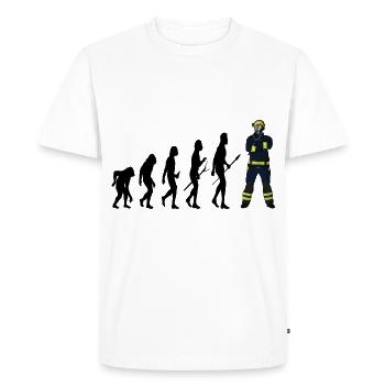 Evolution Firefighter - Men's Premium Organic T-Shirt - white - Front - Nico (187cm)