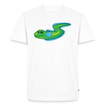 Dessin animé anguille - T-shirt Premium bio Homme - blanc - Devant - Nico (187cm)