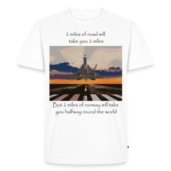 2 Miles - Men's Premium Organic T-Shirt - white - Front - Nico (187cm)