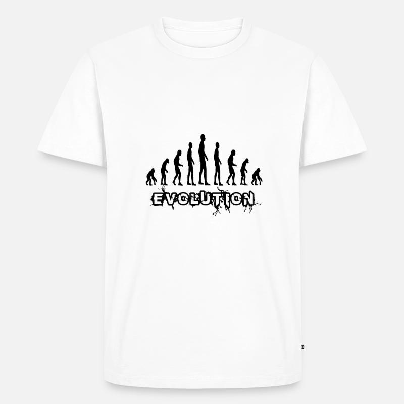 Evolution - Männer Premium Bio T-Shirt - Weiß