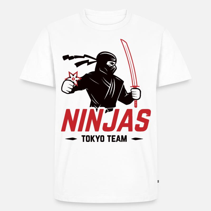 Ninja - Männer Premium Bio T-Shirt - Weiß