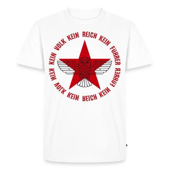 RED STAR OWL ANTIFA - FCKNZS - T-shirt Premium bio Homme - blanc - Devant - Nico (187cm)