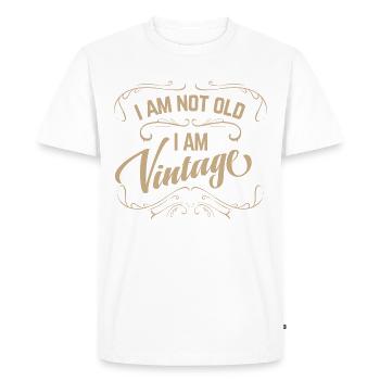 Not old but vintage - Men's Premium Organic T-Shirt - white - Front - Nico (187cm)