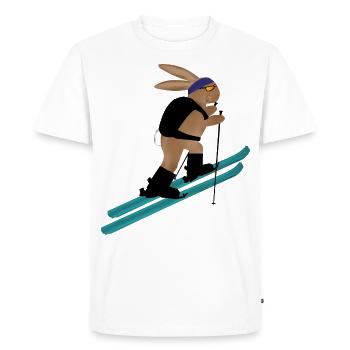 Ski tour Alpen Hase - Men's Premium Organic T-Shirt - white - Front - Nico (187cm)