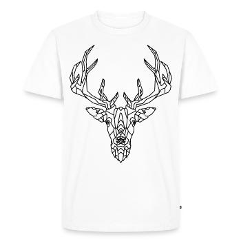 Cerf géométrique - T-shirt Premium bio Homme - blanc - Devant - Nico (187cm)