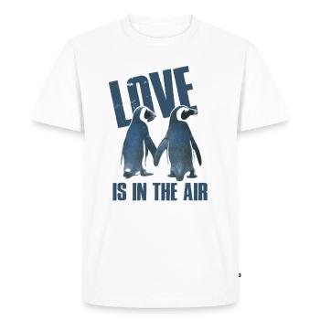 L'amour est dans le cadeau de la Saint-Valentin aux Air Penguins - T-shirt Premium bio Homme - blanc - Devant - Nico (187cm)