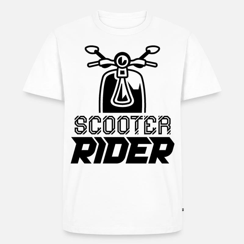 Rollerfahrer Motorroller Moped Mofa - Männer Premium Bio T-Shirt - Weiß