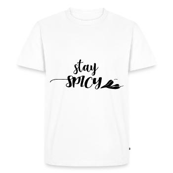 restez épicé piment chaud chilischote cadeau - T-shirt Premium bio Homme - blanc - Devant - Nico (187cm)