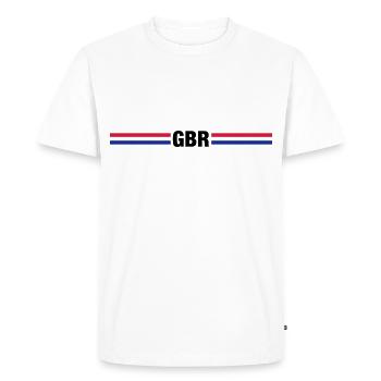 Gilet de course Vintage Great Britain - GBR - T-shirt Premium bio Homme - blanc - Devant - Nico (187cm)