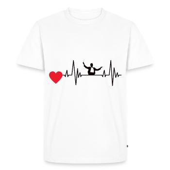 Chefs d’orchestre Heartbeat Chef d’orchestre Musiciens ECG Musique - T-shirt Premium bio Homme - blanc - Devant - Nico (187cm)