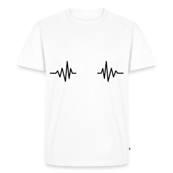 Symbole de battements de cœur Personnalisable - T-shirt Premium bio Homme - blanc - Devant - Nico (187cm)
