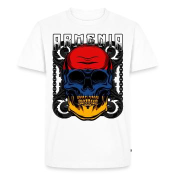 Armenian skull Yerevan Sevan gift idea - Men's Premium Organic T-Shirt - white - Front - Nico (187cm)