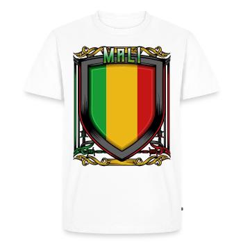 Blason malien République du Mali: idée cadeau Malier - T-shirt Premium bio Homme - blanc - Devant - Nico (187cm)