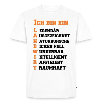 Farmer - Men's Premium Organic T-Shirt - white - Front - Nico (187cm)