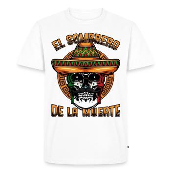 Mexicaine tête de mort Mexique Sombrero idée de cadeau - T-shirt Premium bio Homme - blanc - Devant - Nico (187cm)