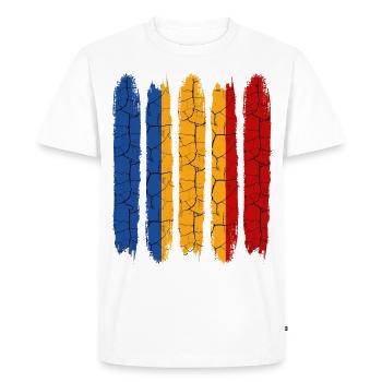 Idée de cadeau Couleurs nationales modernes au Tchad - T-shirt Premium bio Homme - blanc - Devant - Nico (187cm)