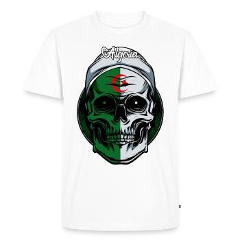 Crâne République Algérienne Démocratique - T-shirt Premium bio Homme - blanc - Devant - Nico (187cm)