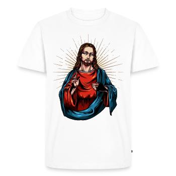 Jésus Christ - T-shirt Premium bio Homme - blanc - Devant - Nico (187cm)