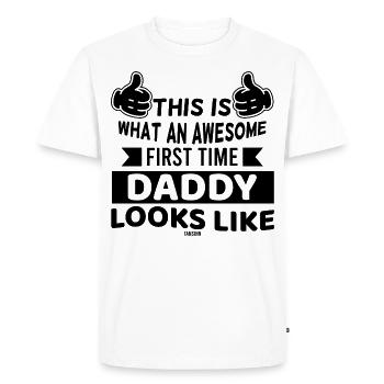 Papa homme enfants bébé fête des pères - T-shirt Premium bio Homme - blanc - Devant - Nico (187cm)