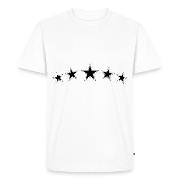 Symbole cinq étoiles - T-shirt Premium bio Homme - blanc - Devant - Nico (187cm)