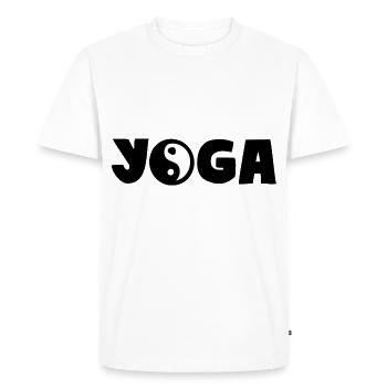 YOGA YIN YANG - Men's Premium Organic T-Shirt - white - Front - Nico (187cm)