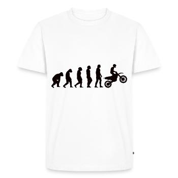 Motorcycle Biker Evolution Moped Moped Motorcyclist - Men's Premium Organic T-Shirt - white - Front - Nico (187cm)