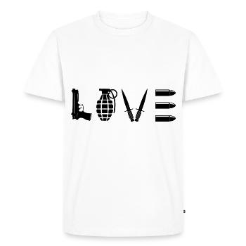 Love Army - Men's Premium Organic T-Shirt - white - Front - Nico (187cm)