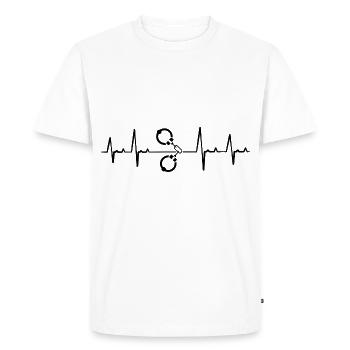 Police officers gift officers heartbeat Commissioner Han - Men's Premium Organic T-Shirt - white - Front - Nico (187cm)