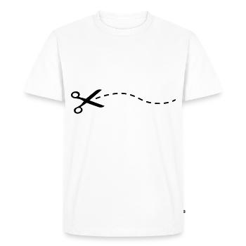 Ciseaux découpage - T-shirt Premium bio Homme - blanc - Devant - Nico (187cm)