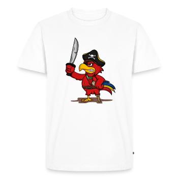 Pirate parrot. gift idea - Men's Premium Organic T-Shirt - white - Front - Nico (187cm)
