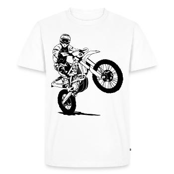 Enduro - tout-terrain - sport tout-terrain moto - T-shirt Premium bio Homme - blanc - Devant - Nico (187cm)