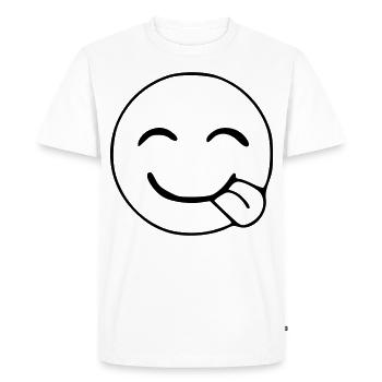 Emoji Hunger Sketch Black - Men's Premium Organic T-Shirt - white - Front - Nico (187cm)