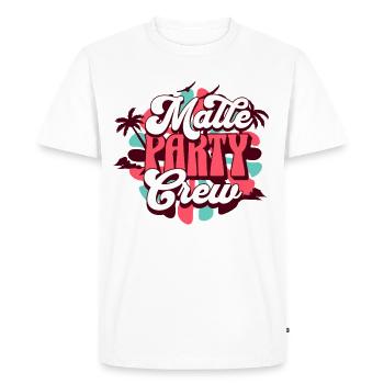 Malle Party Crew - Men's Premium Organic T-Shirt - white - Front - Nico (187cm)