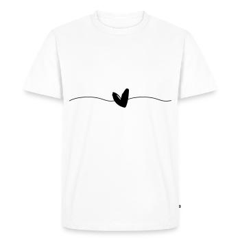 Icône de ligne de coeur - T-shirt Premium bio Homme - blanc - Devant - Nico (187cm)