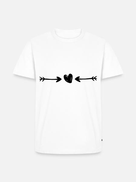 Herz Pfeile - Männer Premium Bio T-Shirt - Weiß