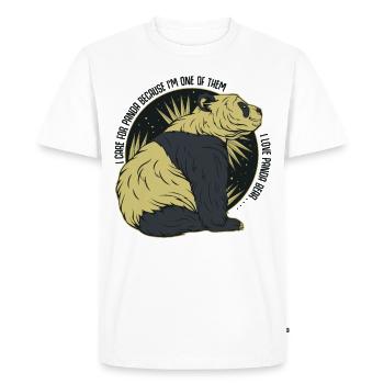 I Love Panda | Statement quote panda bear gift - Men's Premium Organic T-Shirt - white - Front - Nico (187cm)