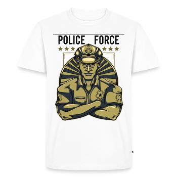 Vintage Retro Style Police Officer Law Gift - Men's Premium Organic T-Shirt - white - Front - Nico (187cm)