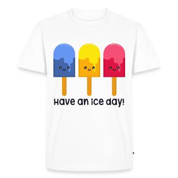glace - T-shirt Premium bio Homme - blanc - Devant - Nico (187cm)