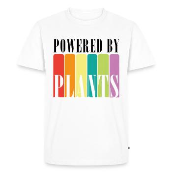 Powered by Plants - Vegan Design - Men's Premium Organic T-Shirt - white - Front - Nico (187cm)