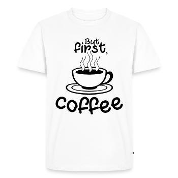 coffee - Men's Premium Organic T-Shirt - white - Front - Nico (187cm)