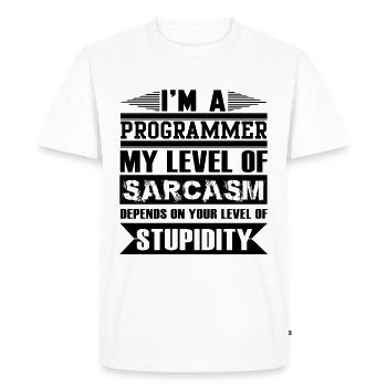 programmeur - T-shirt Premium bio Homme - blanc - Devant - Nico (187cm)