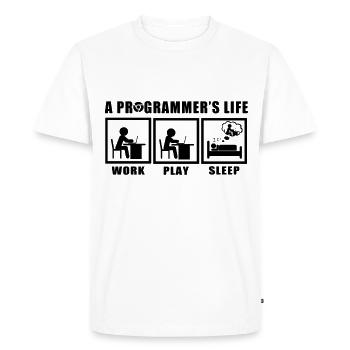 programmer - Men's Premium Organic T-Shirt - white - Front - Nico (187cm)