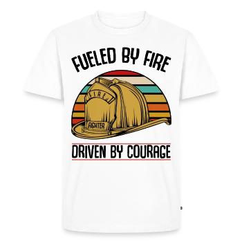 Fire Helmet Cool Statement 112 Sayings Gift - Men's Premium Organic T-Shirt - white - Front - Nico (187cm)